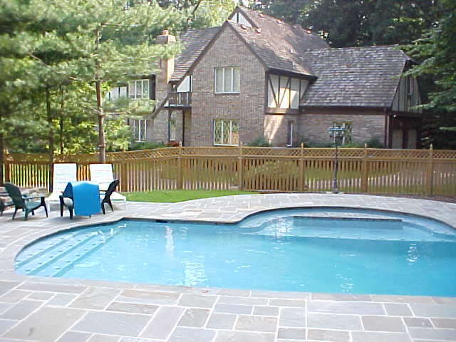 Flagstone pool deck